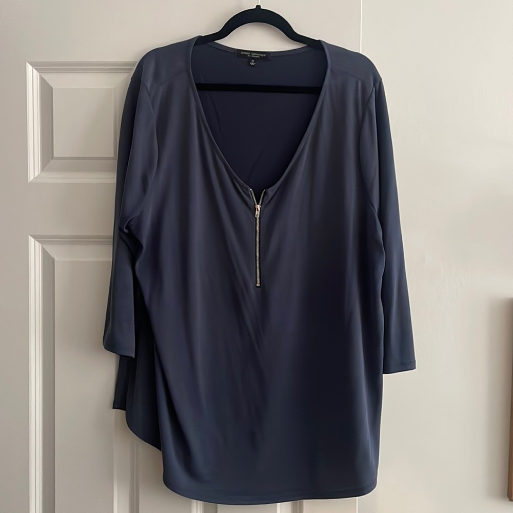 Blue Zipper Blouse